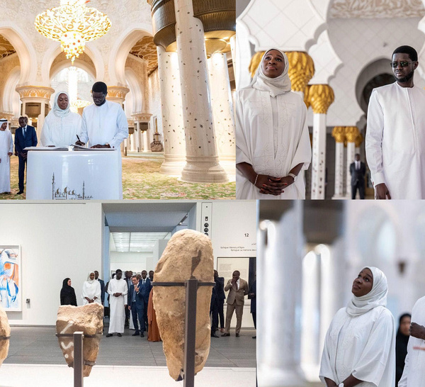 Diplomatie/Visite officielle aux  Emirats Arabes Unis:  BDF s'est rendu à la Grande Mosquée Sheikh Zayed et au musée du Louvre d’Abou Dhabi