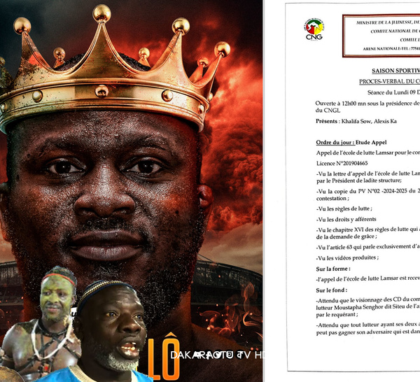 Coup de théâtre : après le recours rejeté, le CNG enterre l'appel de Pére Max et Siteu – Modou Lo reste indétrônable.