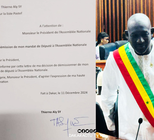 Assemblée Nationale : Thierno Aly Sy, suppléant d’Abass Fall, démissionne de son poste de député.