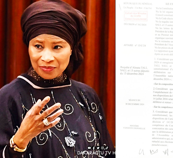 Annulation d’une délibération du bureau de l’AN: le Conseil se déclare incompétent face à la requête d’Aïssata Tall Sall et Cie