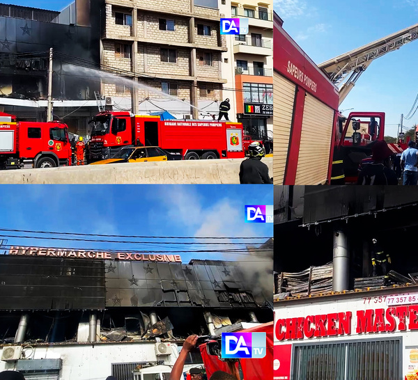 Yoff : Un incendie dévastateur ravage l'hypermarché Exclusif de Yoff, des pertes colossales en perspective