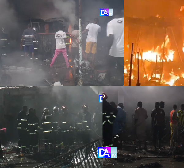 Touba : L’incendie au marché Ocass ravage 34 cantines et de nombreux étals