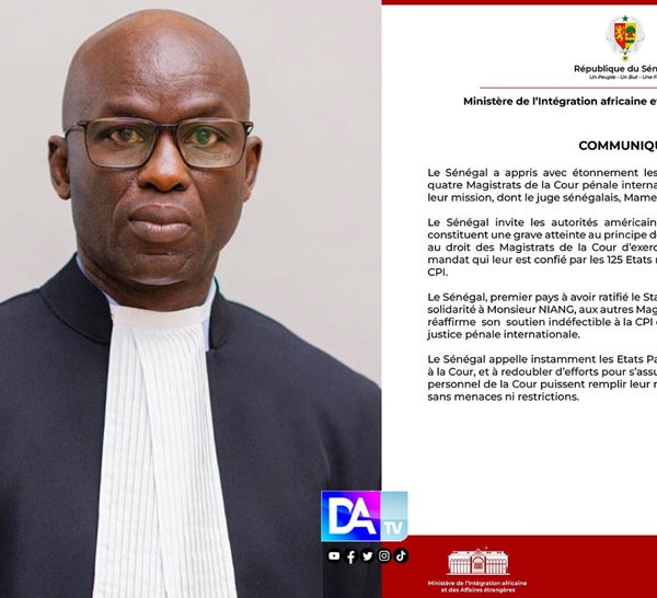 Sanctions contre des juges de la CPI: Dakar dénonce et exprime sa solidarité au juge Mame Mandiaye Niang