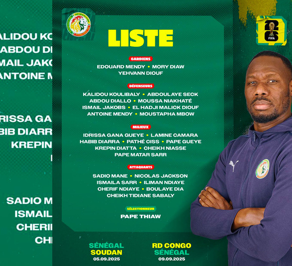 Mondial 2026 – Pape Thiaw dévoile sa liste contre le Soudan et la RD Congo : un nouveau Lion rejoint la Tanière