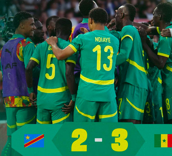 Mondial 2026: Le Sénégal renverse la RD Congo et prend la tête du groupe