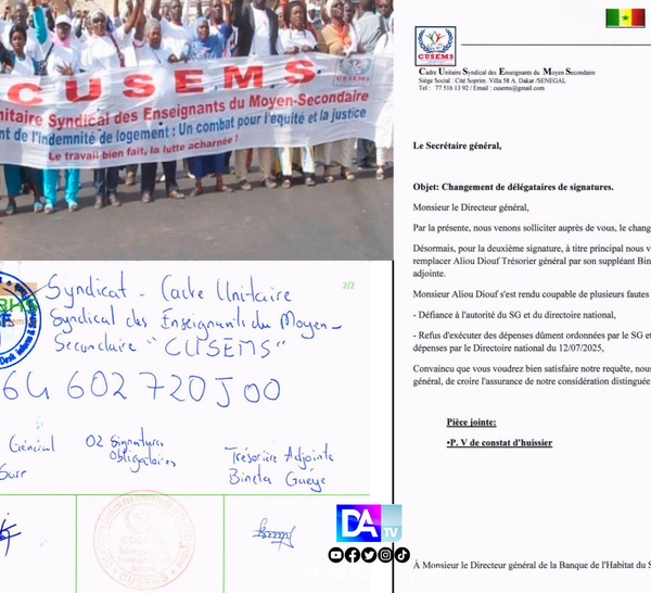 Cusems : 30 millions de francs CFA mystérieusement détournés des comptes du syndicat !