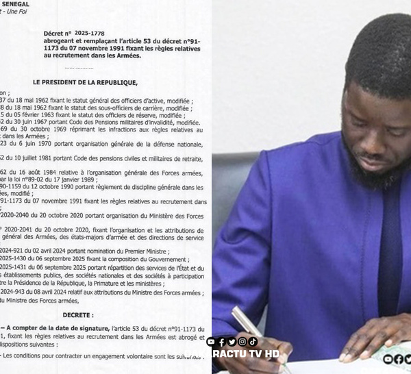 Forces armées : Un nouveau décret fixe les conditions d’engagement des candidats