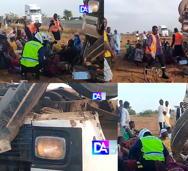Accident sur l’axe Khombole-Dakar : un car Ndiaga Ndiaye s'est renversé, plusieurs blessés enregistrés