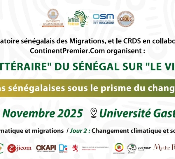 Culture : Changement climatique, souveraineté alimentaire et migrations au cœur du 7e Gingembre Littéraire à Saint-Louis, prévu du 27 au 28 novembre