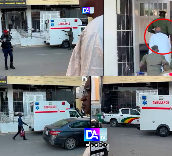 1ère audition sur le fond au Pôle Judiciaire Financier : Farba Ngom arrive en ambulance