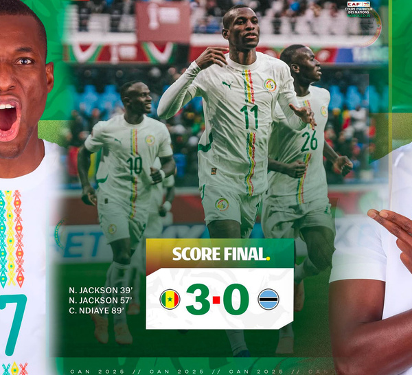 CAN 2025 – (Groupe D)- Le Sénégal prend les commandes en battant le Botswana 3 à 0 avant d’affronter la RDC samedi .
