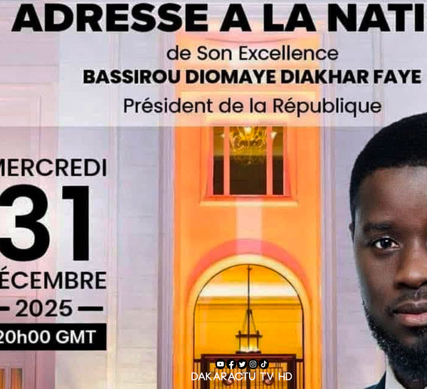 [🛑DIRECT]  MESSAGE A LA NATION | SON EXCELLENCE BASSIROU DIOMAYE DIAKHAR FAYE