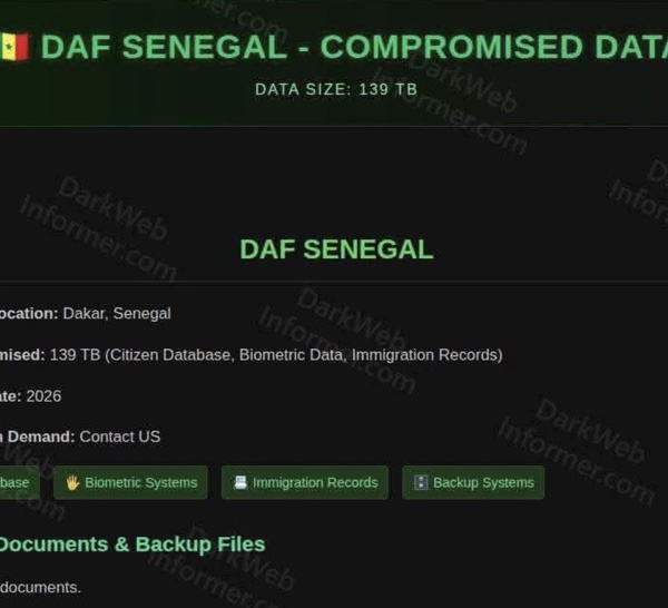 Direction de l’automatisation du fichier (DAF)  victime d’une cyberattaque : 139 To de données en otage