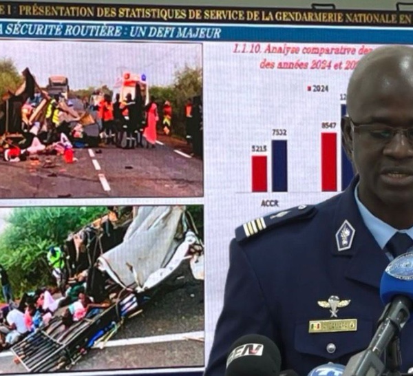 Sécurité routière au Sénégal:  7 532 accidents,  850 morts et  12 654 blessés recensés en 2025 par la Gendarmerie