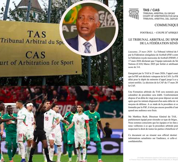 CAN 2025 : La Fédération sénégalaise de football porte son recours devant le Tribunal Arbitral du Sport