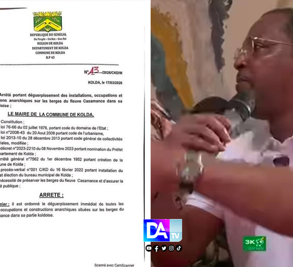 ‎Déguerpissement des berges du fleuve à Kolda : Mame Boye Diao (maire) intransigeant sur la question...