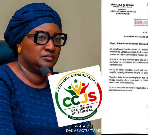 Conseil consultatif des Jeunes du Sénégal (CCJS) : Le ministre de la jeunesse interdit le cumul des mandats