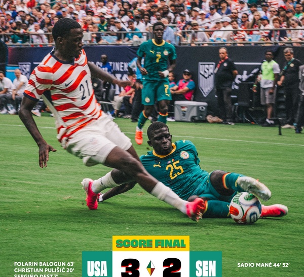 Match amical Sénégal vs États Unis : les Lions chutent malgré le doublé héroïque de Sadio Mané
