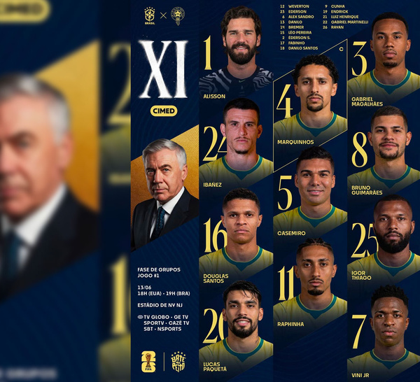 Mondial 2026 : le Brésil dévoile ses onze guerriers pour le choc explosif face au Maroc