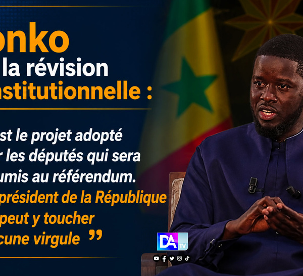 Sonko sur la révision constitutionnelle : « C’est le projet adopté par les députés qui sera soumis au référendum. Le président de la République ne peut y toucher aucune virgule »