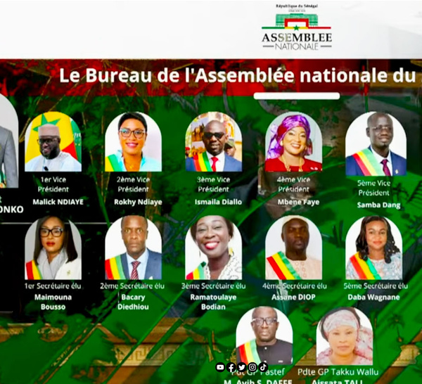 Assemblée nationale : El Malick Ndiaye et Ismaïla Diallo élus respectivement 1er et 3e vice-présidents