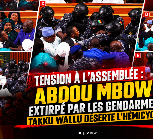 Tension à l’assemblée : Abdou Mbow extirpé par les gendarmes, Takku Wallu déserte l’hémicycle