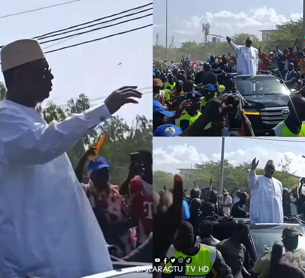 Macky Sall à  Dakar: une liesse populaire à l'accueil le long de la route de l’Aéroport de Yoff