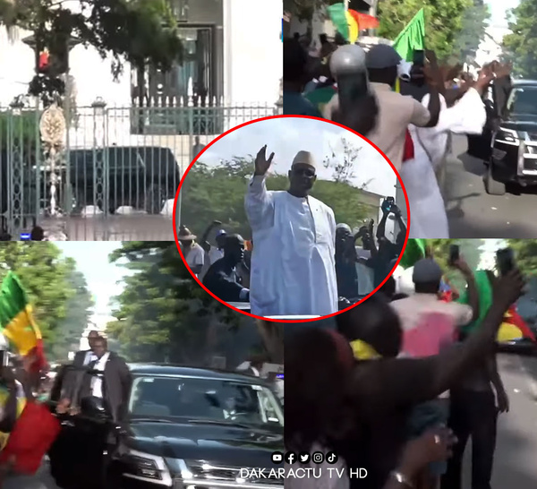 Audience avec le président Diomaye Faye:  Macky Sall  quitte le Palais sous les applaudissements des militants de l'APR