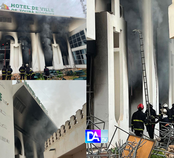 Dernière minute - La mairie de Touba en feu… Les flammes ont démarré à 06 h 48 minutes