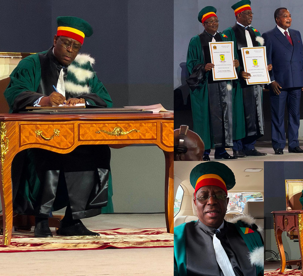 Congo : Sous les yeux de Denis Sassou Nguesso , Macky Sall élevé au rang de Docteur Honoris Causa aux côtés de Mahamadou Issoufou et Umaru Cissoko Embaló