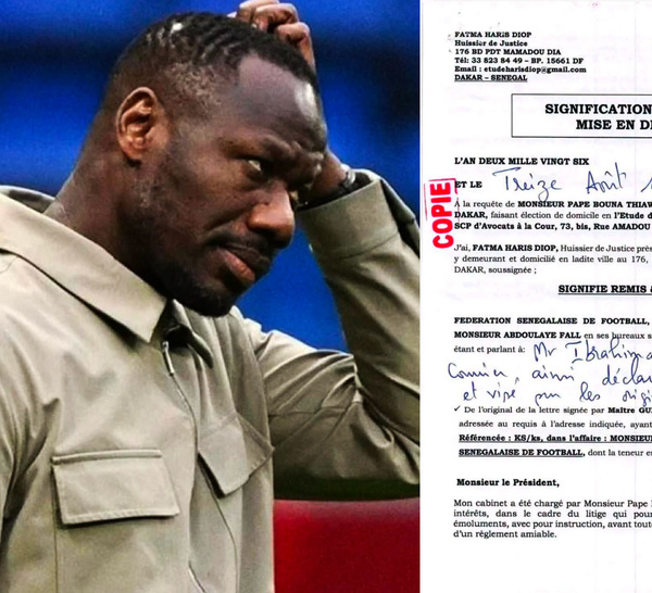 Pape Bouna Thiaw réclame 423,8 millions FCFA à la FSF : six mois de salaires et plusieurs primes impayés