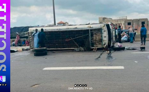 Diamniadio :  Un car Ndiaga Ndiaye s’est renversé entraînant plusieurs blessés
