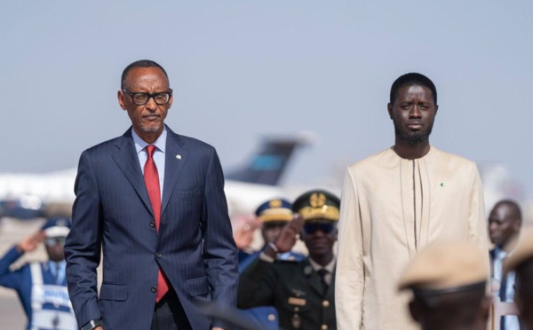 Diplomatie: Le président Paul Kagame accueilli par son homologue Bassirou Diomaye Faye