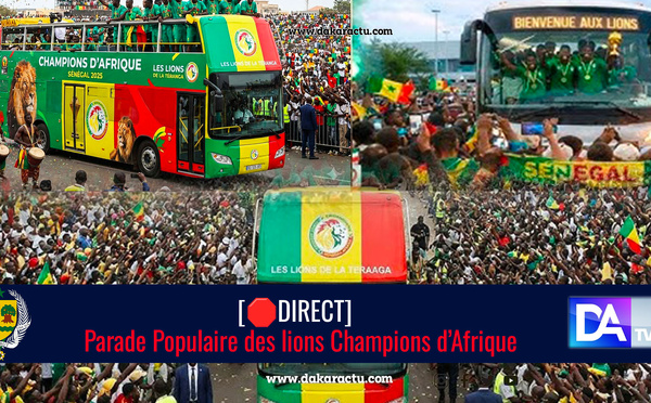 [🛑DIRECT]  Parade Populaire des lions Champions d’Afrique