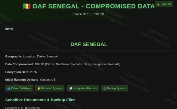 Direction de l’automatisation du fichier (DAF)  victime d’une cyberattaque : 139 To de données en otage