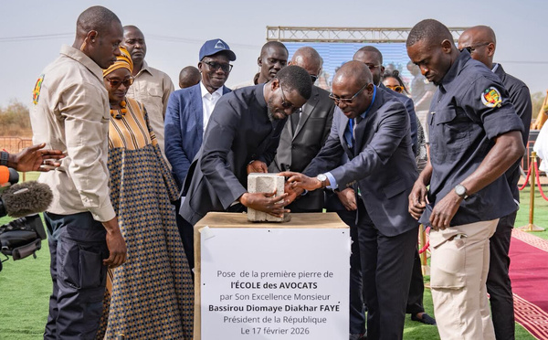 Justice : Le PR Diomaye a procédé à la pose de la 1ère pierre de l'École de Formation du Barreau du Sénégal