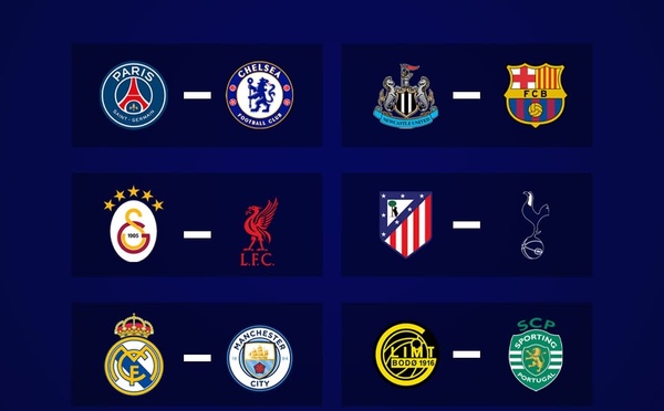UEFA Champions League : Les 1/8 de Finale connus !