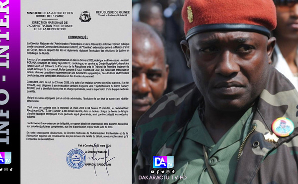 Guinée : Le Commandant Aboubacar Diakité dit « Toumba » décède en détention à Conakry