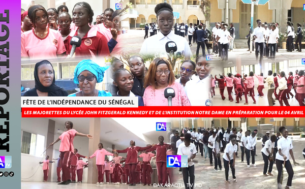 Fête de l’Indépendance du Sénégal : Les majorettes du lycée John Fitzgerald Kennedy et de l’Institution Notre Dame préparent le 04 avril