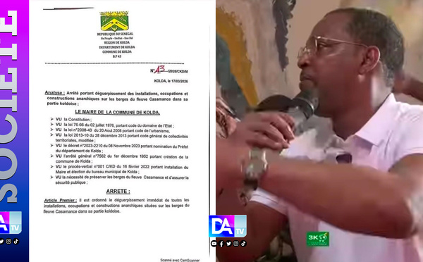 ‎Déguerpissement des berges du fleuve à Kolda : Mame Boye Diao (maire) intransigeant sur la question...