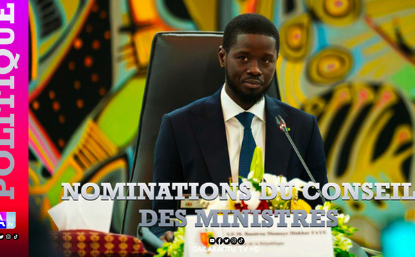 Les nominations en Conseil des Ministres du Mercredi 15 Avril  2026