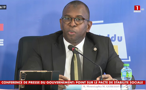 Conférence de presse du Gouvernement / Éducation :   Moustapha Guirassy prône le dialogue avec les syndicats pour préserver l’année scolaire