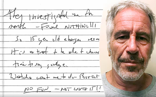 “Ils n’ont rien trouvé”: une lettre d’adieu attribuée à Epstein avant son suicide rendue publique