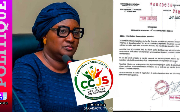 Conseil consultatif des Jeunes du Sénégal (CCJS) : Le ministre de la jeunesse interdit le cumul des mandats