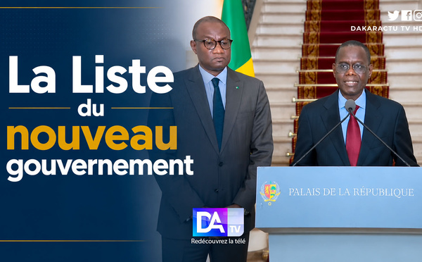 Sénégal : La Liste du nouveau gouvernement