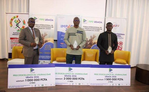 Prix d'Excellence du journalisme de l'UEMOA 2026 : Deux journalistes Sénégalais et une Ivoirienne sur le podium