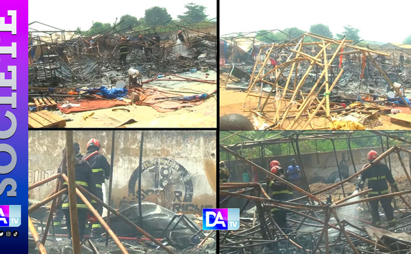 Thiès: Un incendie ravage une partie d'une foire commerciale à Hersent