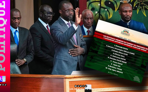 Assemblée nationale : Ousmane Sonko dévoile les nouveaux visages de son cabinet