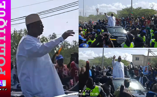 Macky Sall à  Dakar: une liesse populaire à l'accueil le long de la route de l’Aéroport de Yoff