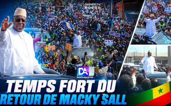 Macky Sall accueilli en héros : de l’aéroport au Palais, une foule en liesse pour l’ancien président